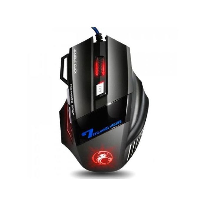 Imice X7 Souris de jeu câblé à 7 touches avec une lumière respiratoire colorée