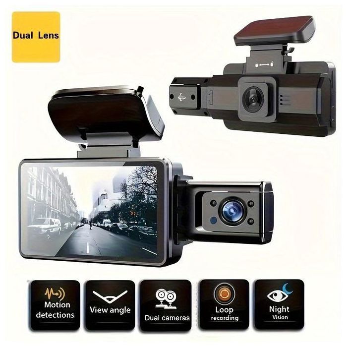 Caméra de tableau de bord pour voiture, enregistreur vidéo hd 1080p, 2 objectifs, boîte noire