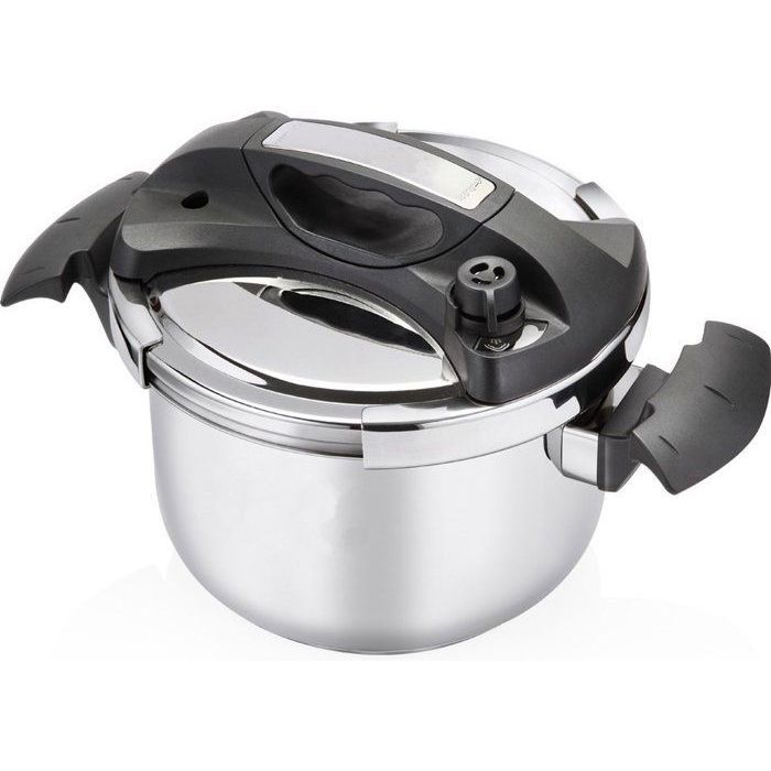Autocuiseur En Acier Inoxydable 18/8 Capacité 4 Litres Cocotte Inox Tous Types De Feux Induction Livré Avec Panier Vapeur