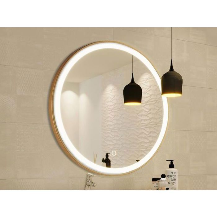 Miroir - LED - Rond - 70x70 cm - Doré - Design Contemporain