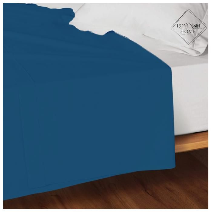 Drap Plat 2 Places 220x240 cm – Grand Format, Doux & Pratique - Bleu