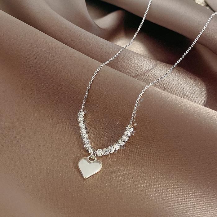 Clémentine Paris Collier en forme de cœur avec des perles d'argent - CS004