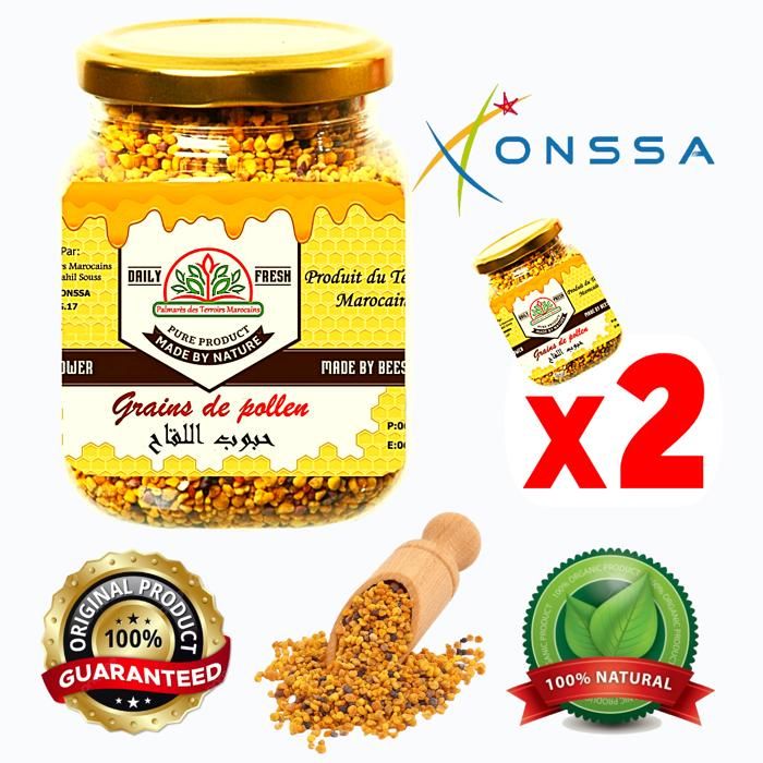 Grains de pollen 100% Naturel (énérgissant, Fértilité, superaliment, Grippe, rhum) 200g
