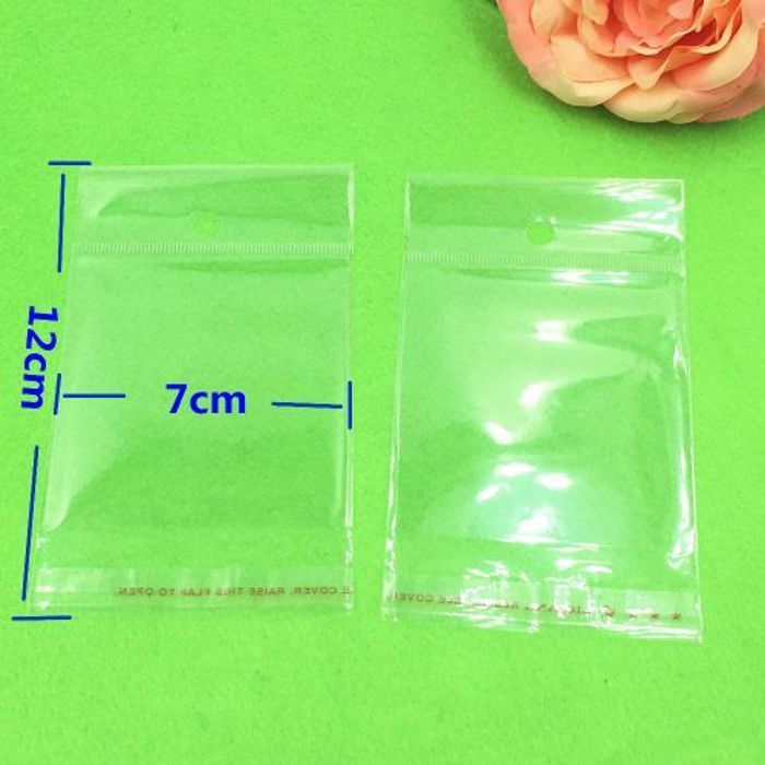 Sachets pour bijoux - Non spécifié - 100 pcs - 7x12 cm - Transparent - Facile à fermer