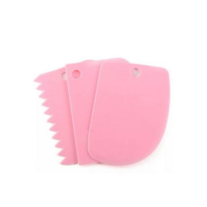 Grattoir à Gâteaux 3 pièces - Outils Pâtisserie en Plastique pour Glaçage et Crème