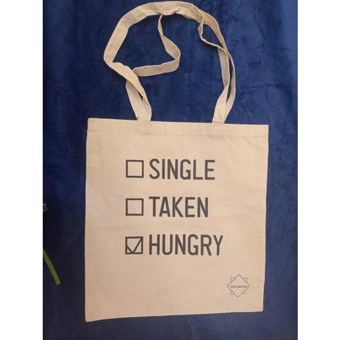 Tote Bag en Coton – Single Taken Hungry – Wanderbag