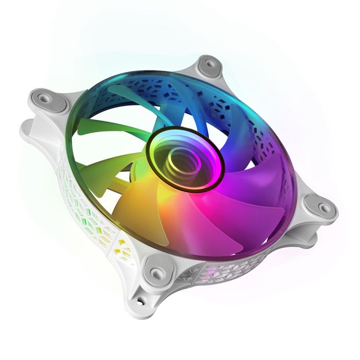 Ventilateurs boitier - Mars Gaming - MF-3D RGB - 12cm - Blanc - Flux d'air puissant et silencieux