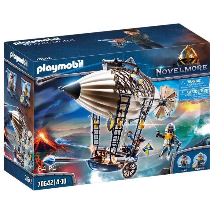 PLAYMOBIL - 70642 - Novelmore - Aérostat de Dario - Dirigeable rigide avec canons intégrés