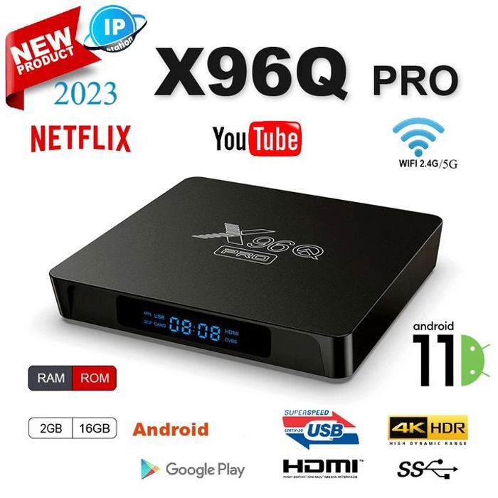 X96 Pro Smart TV BOX Dual Wifi 2Go+16Go Allwinner H616 6K ANDROID 11 avec un an serveur