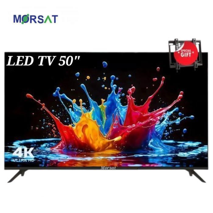 Smart TV 50" - MORSAT - Android 14 - 4K UHD - Récepteur TNT - 3 Ports HDMI
