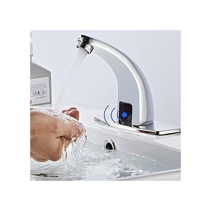 Robinet Automatique Robinet Lavabo Salle de bain, Mitigeur Lavabo Automatique à Infrarouge+ capteur