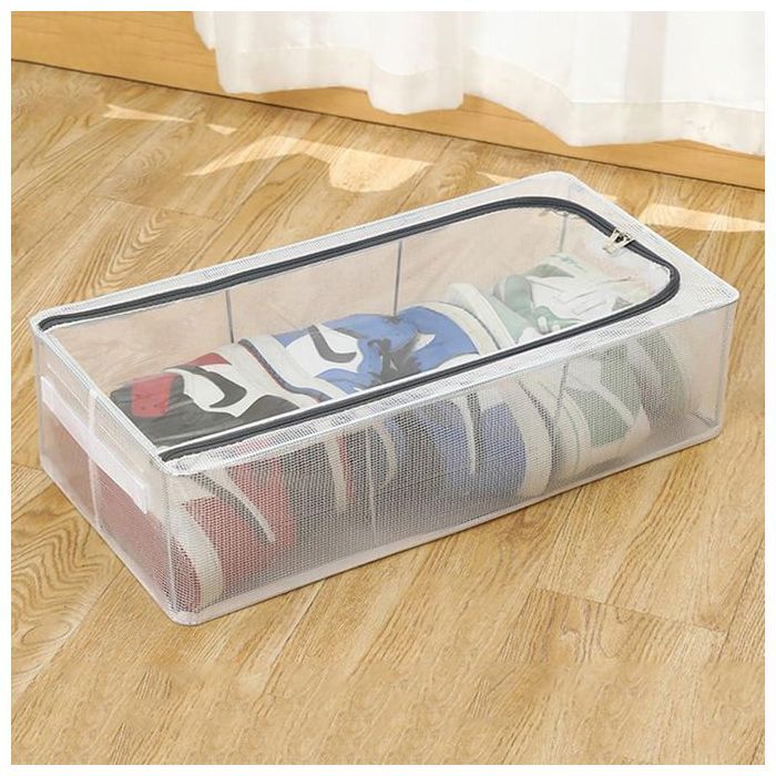 1 Boîte à chaussures empilable en plastique transparent avec couvercles pour entrée, placard, sous le lit, armoire, tiroirs