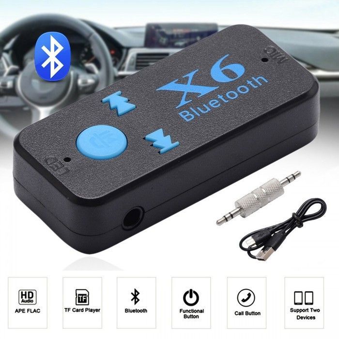 Transmetteur FM - MP3 - X6 - Bluetooth 4.2 - Appel mains libres - Prise jack 3,5 mm