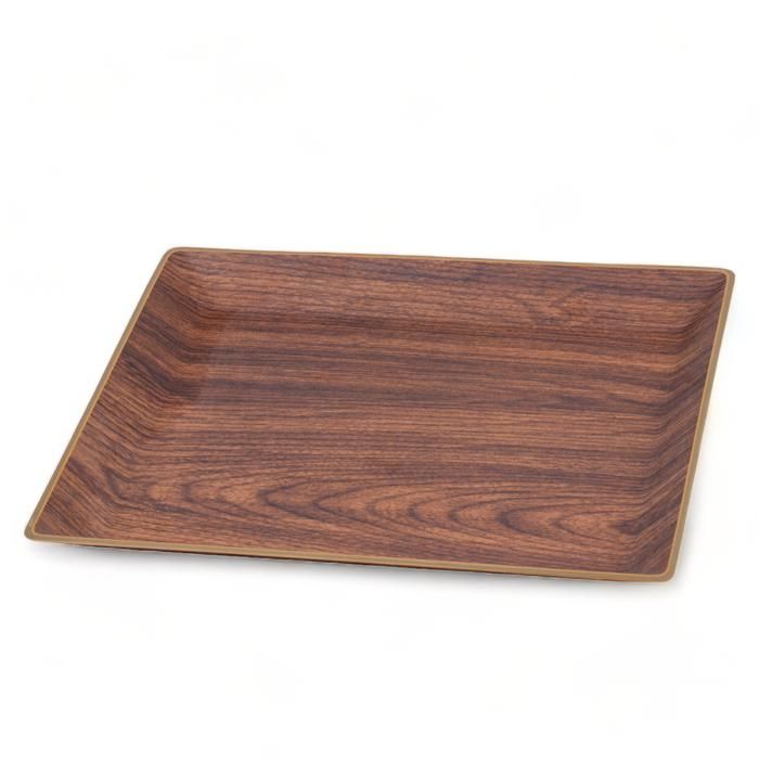 PLATEAU RECTANGULAIRE MELAMIN EFFET BOIS 10200