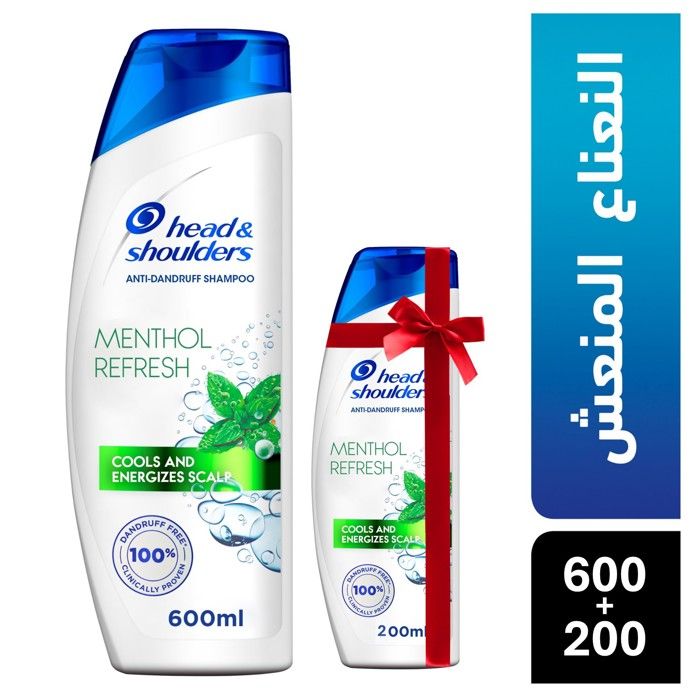Pack Promo Head & Shoulders Fraicheur Menthol Shampoing 600 ml + 200 ml