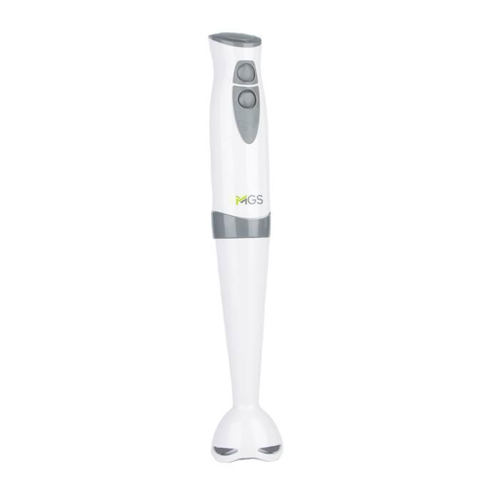 Mixeur plongeant - MGS - MHB-1220A - 300-500 W - Réglage de vitesse variable - Blanc