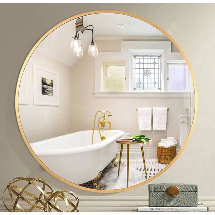 Miroir Déco Doré Sans LED 60x60 cm
