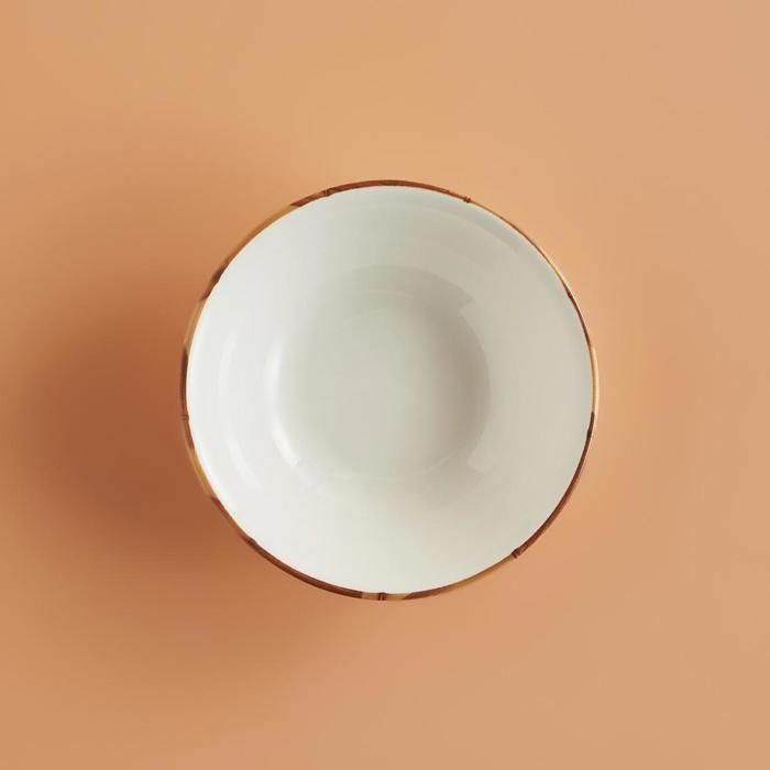 Bol en grès Palmier Bambou Blanc (15 cm)