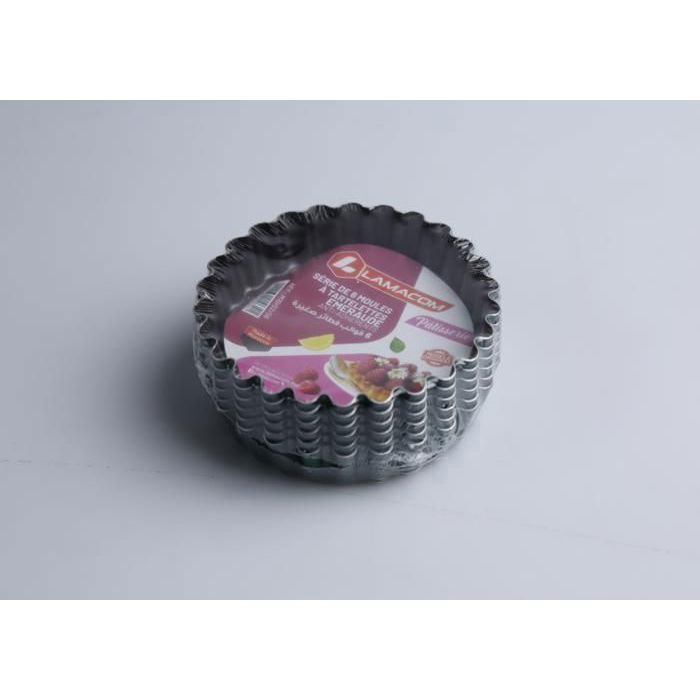 Set de 6 Moules à tartelettes - LAMACOM  - Anti-adhésif - 10 cm - Compatible lave-vaisselle