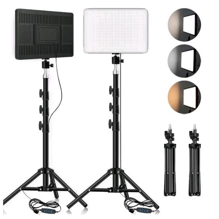Panneau Éclairage LED Studio, Vidéo et Photographie, Streaming avec tripied