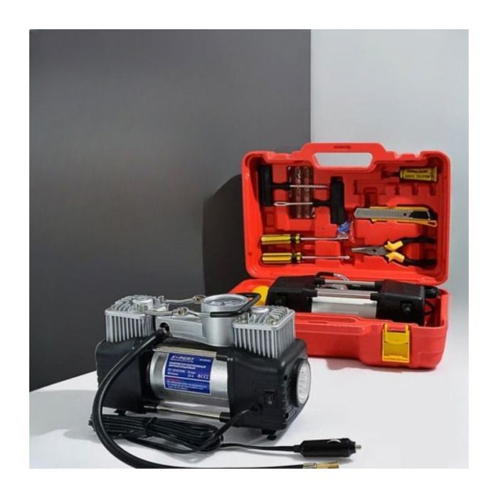 Pompe à air automobile avec boîte à outils