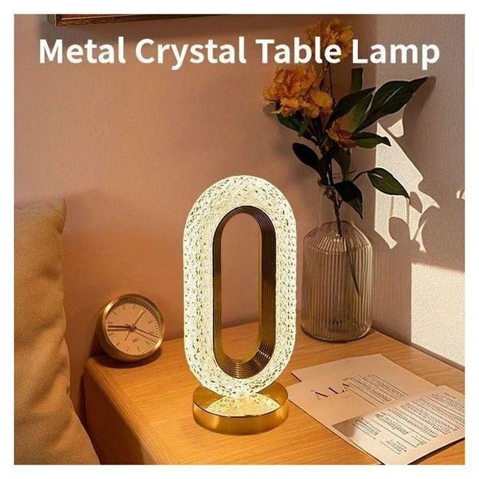 Pack de 4 Lampe de table USB en cristal rechargeable,Lampe Abat jour de Table Sans Fil,Chambre à Coucher,Veilleuse
