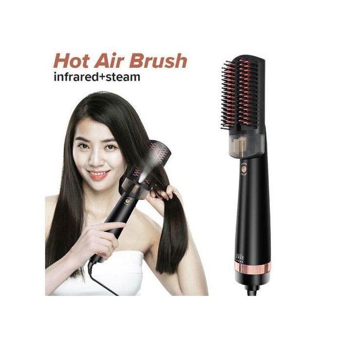 Brosse Soufflante professionnelle A Vapeur Lissante 3 en 1, Brosse à Air chaud sèche-cheveux