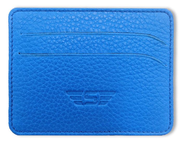 Porte carte - SMARTEDGE ADVENTURES - Legend - Cuir véritable - Bleu martelé - 4 cartes