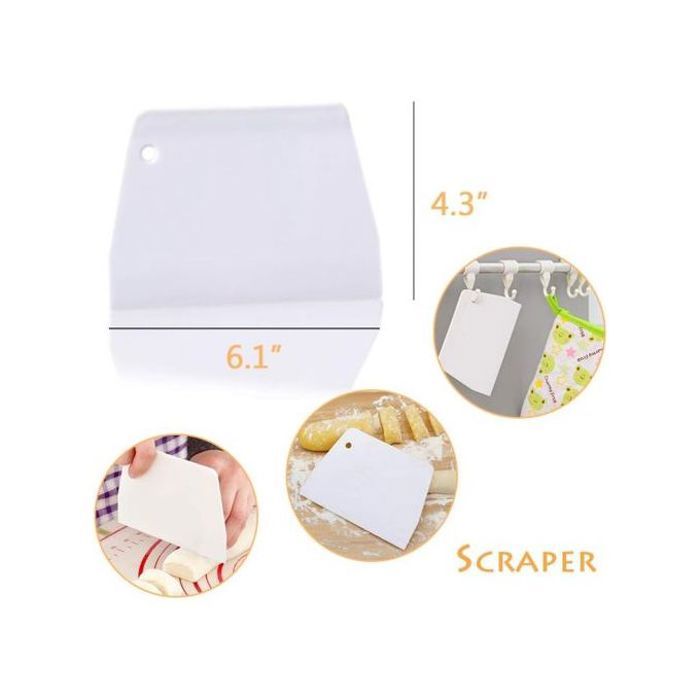 Lot de 3 Peignes à Glaçage en Silicone : Blanc (Petit, Moyen, Grand), Décoration de Gâteaux