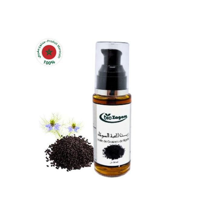 Huile Végétale - Naturel - Graine de Nigelle - 50ml - Cosmétique et Alimentaire - 100% Marocain