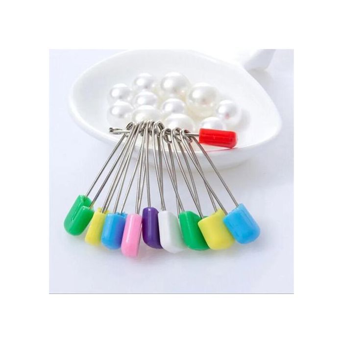 Épingles de Sûreté - GENERIC - 4/5CM - 50 pièces - Acier inoxydable - Tête en plastique