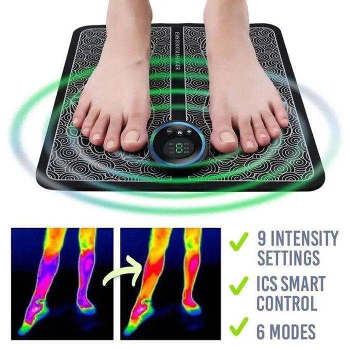 Masseur de pieds électrique EMS, tapis d'acupuncture USB, coussin de massage