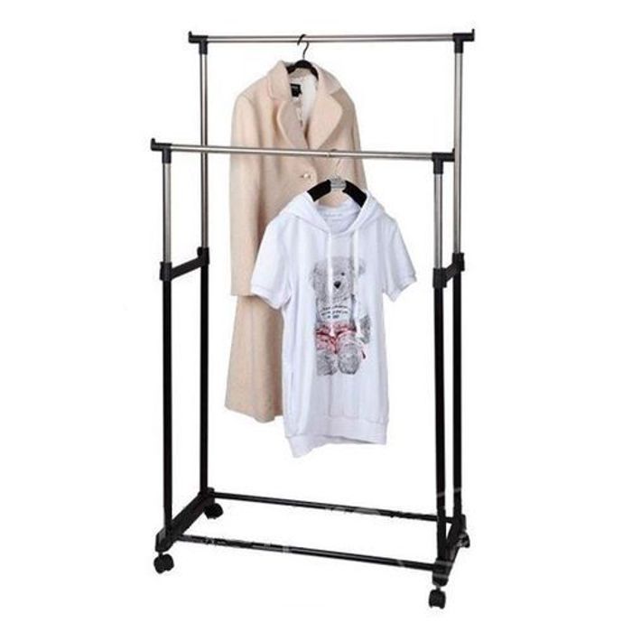Porte cintres de vêtements mobile avec roues, Porte-vêtements & chaussure double