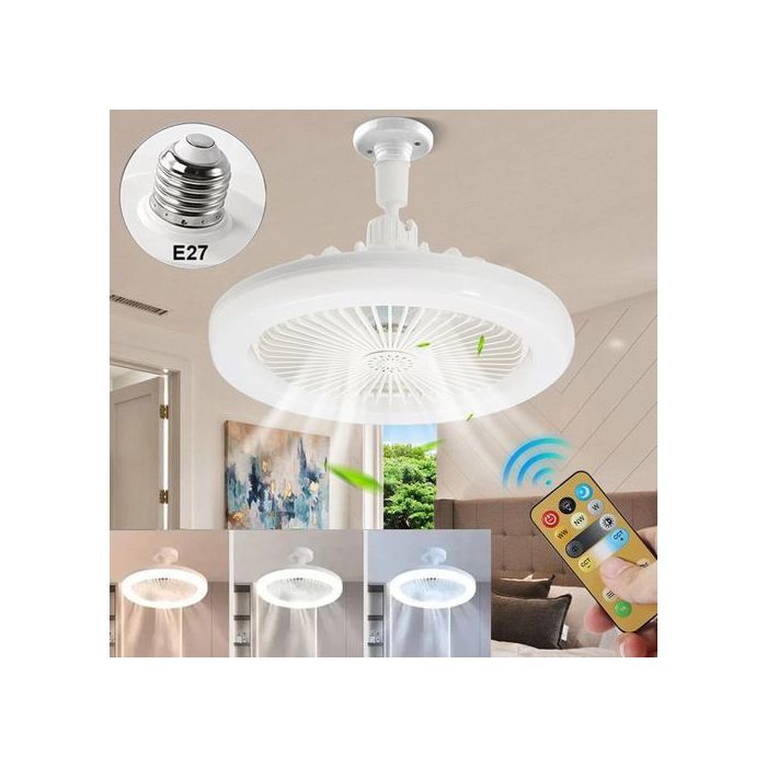 Ventilateur de plafond avec lumière intégrée et télécommande, 30W, ventilateur silencieux