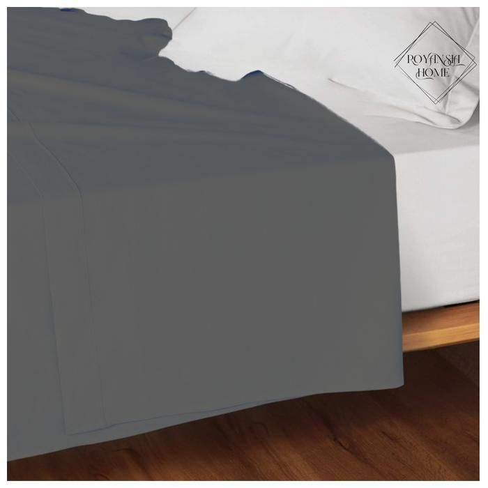 Drap Plat 2 Places 220x240 cm – Grand Format, Doux & Pratique - Noir