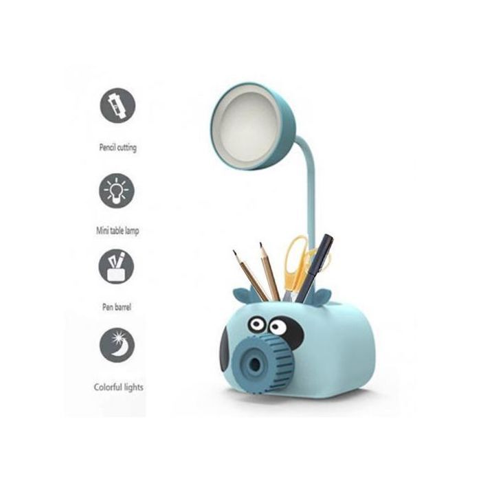 Mini lampe Bureau d'enfant rechargeable de table Avec Porte-stylos et Taille-Crayon