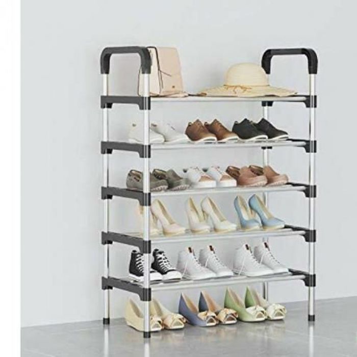 Rack De Stockage Multifoncionnel Porte Chausseurs Avec 4 étagère