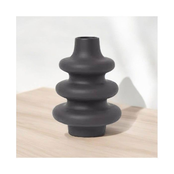 Vase décoratif - MAISON ACACIA - Noir - Céramique - 20x13CM - Élégance chic