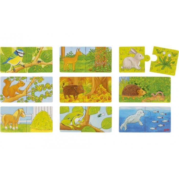 Goki puzzle Qui nourrit qui ? 14 cm 9 pièces