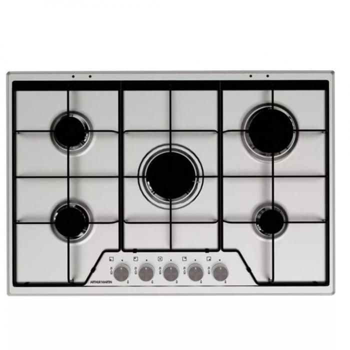 Table de cuisson gaz - ARTHUR MARTIN - AGS7524SX - 5 foyers - Inox - Allumage électrique