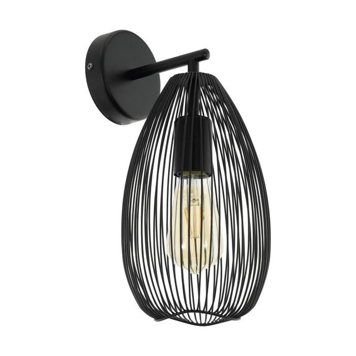 Applique murale - EGLO - CLEVEDON - Noir - Acier - Design contemporain