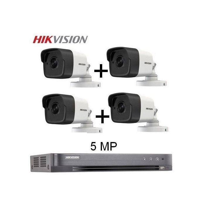 Hikvision Turbo HD DVR (pro) 4ch  et 4 Caméras: OUTDOOR 5Mpixel