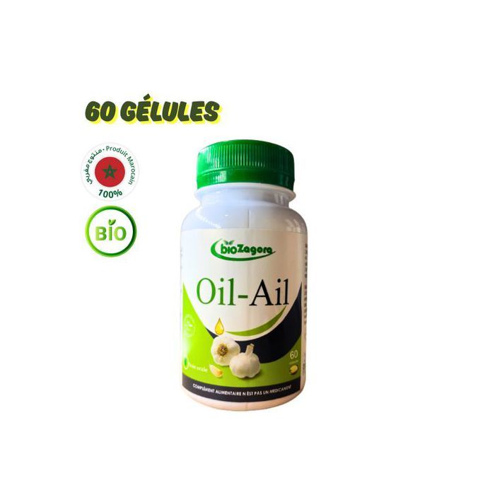 Complément Alimentaire - bio Zagora - Oil-Ail - 60 Gélules - 100% Naturel - Huile d'Ail