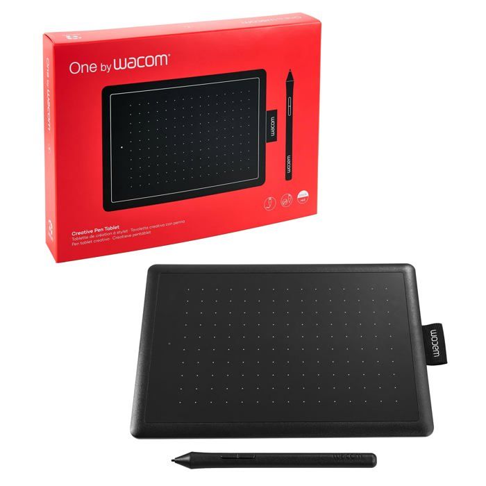 Tablette graphique - Wacom - One by Wacom - Noir/Rouge - Petite - Plug & Play