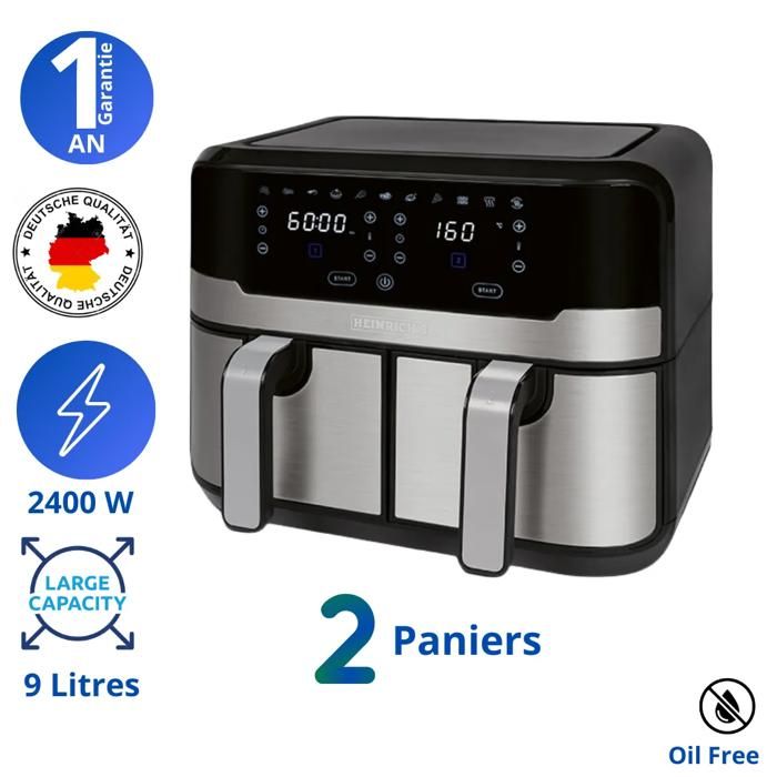 Heinrich's - Friteuse sans huile 9L - Germany- Air fryer tactile