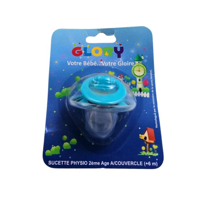 Sucette - Glory - Physio 2ème Âge - +6m - Hypoallergénique - Couvercle inclus