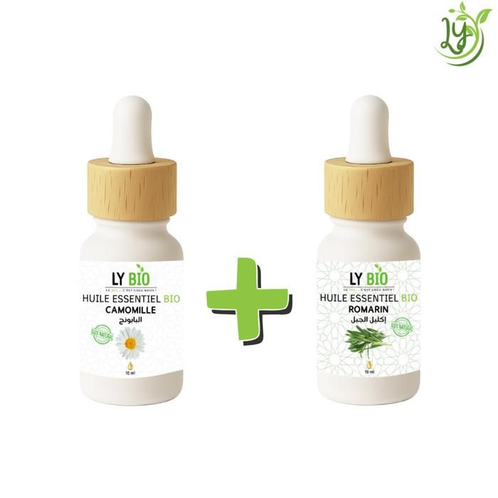 LYBIO PACK HUILE ESSENTIEL CAMOMILLE 10ML + HUILE ESSENTIEL ROMARIN 10ML