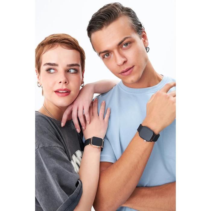 AQUA DI POLO -Montre-bracelet numérique LED unisexe en silicone noir