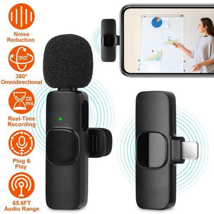 Microphone à revers sans fil K9, pour téléphones portables de Type C