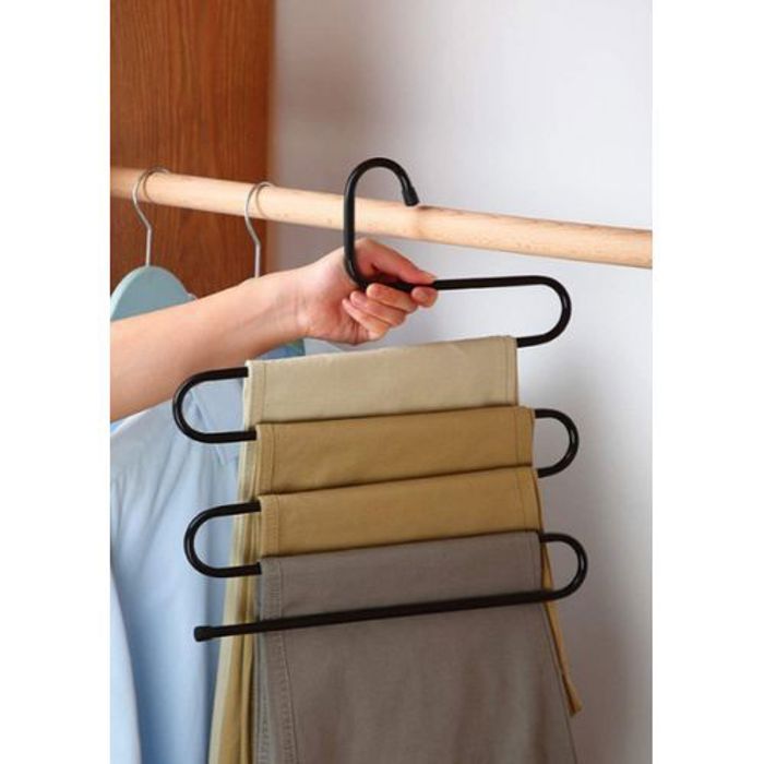 Cintre Pantalons Multi-usage 5 couches en Acier Inoxydable pour Pantalons